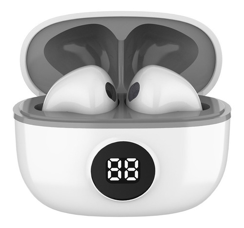 Fone De Ouvido In-ear Sem Fio Bluetooth Visor Led Wb Mini Io Cor Cinza