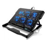 Base Para Notebook Multi Hexa Ac282 C/6 Coolers 17  Led Azul