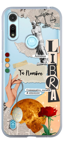 Funda Para Motorola Mujer Signo Zodiaco Libra Con Tu Nombre