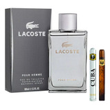 Lacoste Pour Homme Edt 100ml Caballero+perfume Cuba 35ml