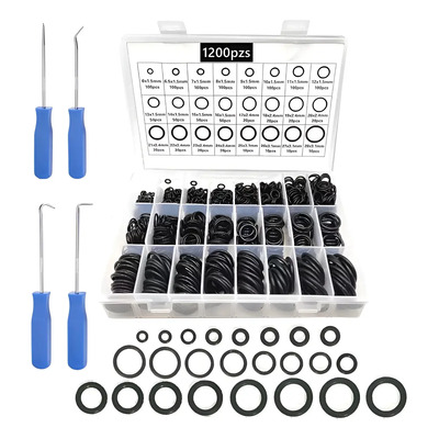 A 1200pz/kit 24 Tamaños Anillo Goma Junta Estuche Sello .