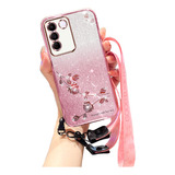 Brillo Brillante Cute Case Funda Para Vivo V25e + Correas