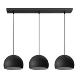 Lampara Barral Colgante Bocha 15cm 3 Luces Blanco Negro 