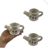 Kit 3 Vasinhos De Porcelana Mini Decoração De Mesa Cactos
