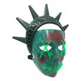 Mascara Purga Estatua Libertad Luz Led Verde Halloween Terro