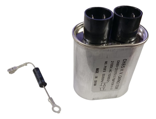 Kit Capacitor 2100v Alta Tensão Microondas 0,75uf + 1 Diodo