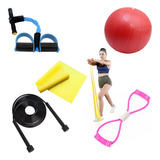 Kit Ejercicio En Casa 5pz Ligas De Resistencia Pelota Yoga