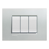 Placa Rectangular Living Light Color Plata Lna4803ag Bticino