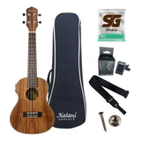 Ukulele Kalani Eletrico Concert Kal 330 Ck Koa Kayke + Kit