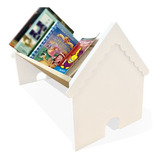 Porta Livros Infantil Casinha C/ Telhado- De Chão-montessori