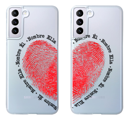 Funda Para Galaxy Para Parejas Corazón Con El Nombre De Él