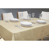 Toalha De Mesa Jacquard 4 Lugares 100x100  Admirare Cor Champagne