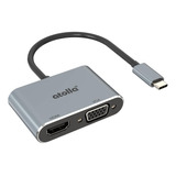 Atolla Adaptador Usb C A Hdmi Vga, 2 En 1 Tipo C A Hdm 4k