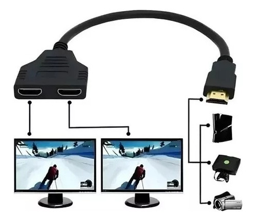 Cable Splitter Divisor Hdmi Macho A 2 Hembra Multi Display