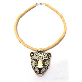 Collar Animal Print Camel