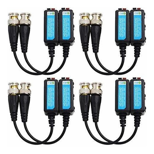 Balun Pasivo 4 Pares 1080p Ahd/tvi/cvi Hd - Cctv Mini Bnc