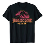 Camiseta Gradient Sunset Com Logotipo Do Jurassic Park