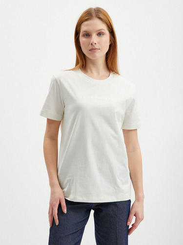Camiseta Con Logo Blanco Calvin Klein