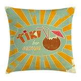 Funda De Almohada De Tiki Bar, Diseño Vintage De Cóct...