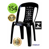 Cadeira De Plástico Resistente Área De Lazer Preta 152kg