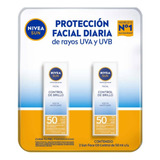 Protector Solar Facial Nivea Sun Control De Brillo Fps50+2pz