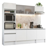 Mueble De Cocina Integral Topazio Madesa 240cm Color Blanco