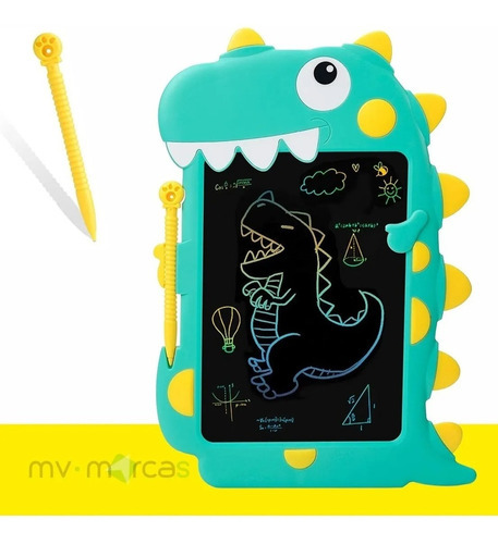 Pizarra Magica Lcd Multicolor Digital Escritura Dino Niños Color Verde