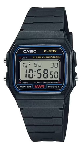 Relógio Preto Casio Digital F-91w-1dg