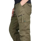 Pantalones Cargo Tácticos Con Múltiples Bolsillos