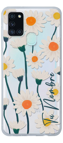 Funda Para Galaxy Para Mujer Flores Margaritas Con Nombre