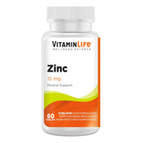 Zinc - 15 Mg (60 Capsulas) Made In Usa Vitamin Life