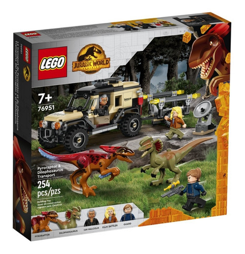 Lego Jurassic World Pelicula Transporte Del Pyrorraptor Cantidad De Piezas 254