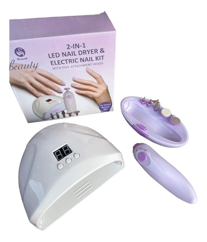 Secador De Uñas Lampara Uv + Kit De Uñas Pulidor 