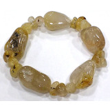 Pulseira Cristal De Quartzo Rutilado Pedra Natural Qualidade