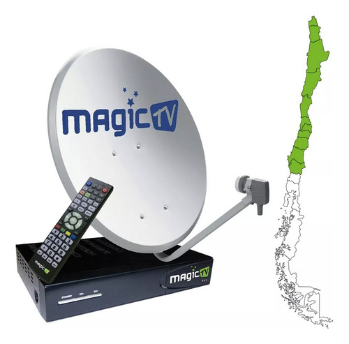 Kit Decodificador Magic Tv Hd + Antena Satelital + Lnb Simpl