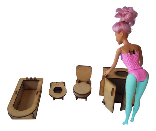 Muebles De Muñecas Fibrofacil Mdf Para Barbies!!30 Muebles