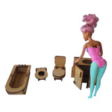 Muebles De Muñecas Fibrofacil Mdf Para Barbies!!30 Muebles