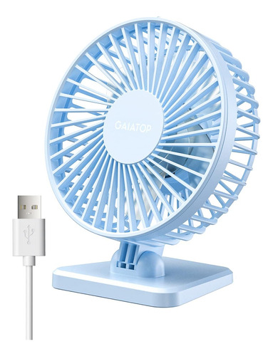 Ventilador Portatil P/escritorio P/carga Usb- Celeste 1