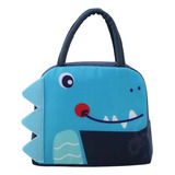 Lancheira Bolsa Térmica Kids Escolar Creche Bebê Bichinhos Cor Dino Azul