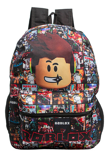 Mochila Escolar Bolsa Infantil Roblox Jogo Meninos Costas