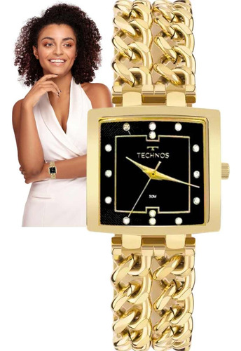 Relógio Pulso Technos Feminino Analógico Dourado 2035mwj/1p