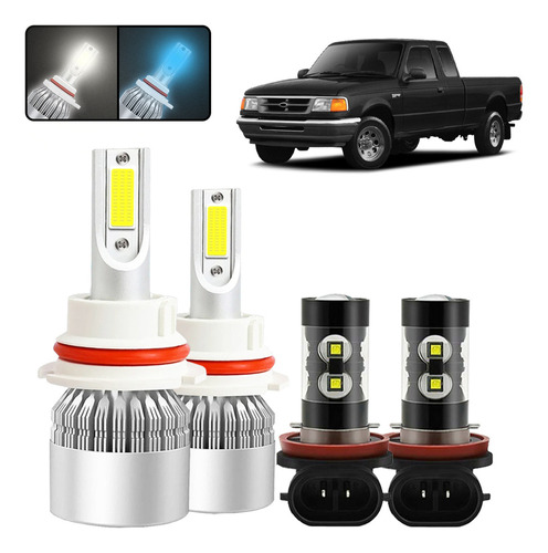 Kit De Focos Led 9007 H11 Para Ford Ranger 1993-1997