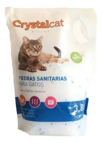 Piedras Sanitarias Silica Gel Crystalcat X3,8 L Natural Gato