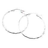 Aros De Plata 925 Facetados De 30mm Importados Pulidos