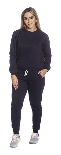 Conjunto Moletom Feminino Careca + Calça Alta Qualidade