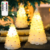 Flavcharm Juego De 3 Velas Led Sin Llama Para Rbol De Navida