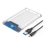 Case Hd Externo Tipo C Sata 2.5 Usb 3.0 3tb Transparente