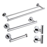 Kimzcn Juego De Accesorios De Baño De 5 Piezas De Acero Inox