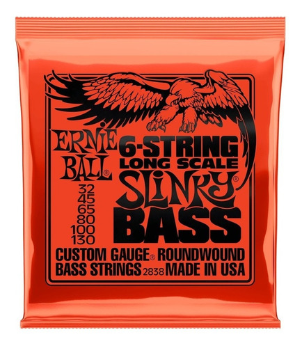 Cuerdas Bajo Electrico 6 Ernie Ball Slinky Long Scale 32-130