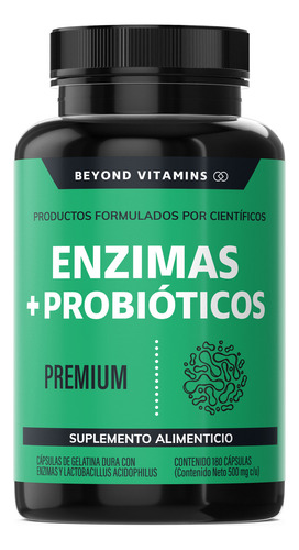 Enzimas Digestivas Probióticos Beyond Vitamins Sin Sabor Suplemento Alimenticio Digestive Enzymes 180 Cápsulas